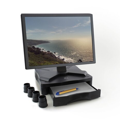 AC8200 Monitorstandaard met een lade, in hoogte verstelbaar
