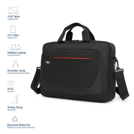 AC8570 Suburb schoudertas voor laptops tot 15,6", gemaakt van gerecyclede plastic flessen