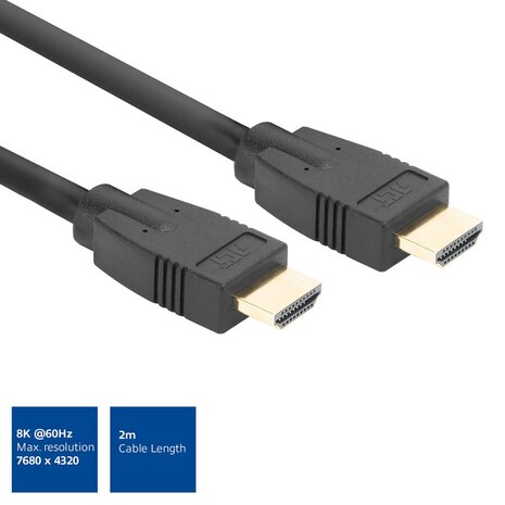 ACT 2 meter HDMI 8K Ultra High Speed kabel v2.1 HDMI-A male - HDMI-A male