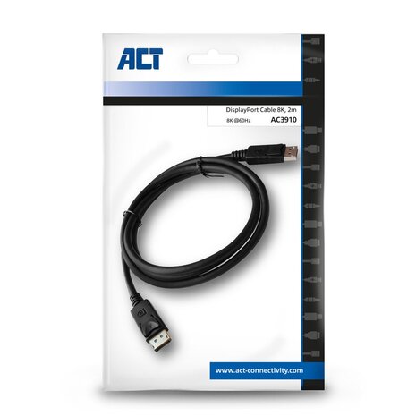ACT 2 meter Displayport 1.4 8K aansluitkabel male - male