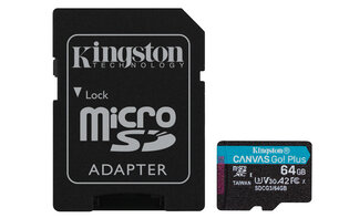 SDXC Card Micro 64GB Kingston UHS-I U3 Canvas Go! Plus
