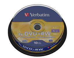 Verbatim DVD+RW 4.7 GB 10 stuks spindel 4x