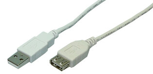 USB 2.0 A --> A 5.00m Verlenging LogiLink Grijs