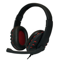 LogiLink Stereo Headset met Microphone zwart/rood