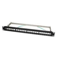 TOE 1U keystone panel 24-port Zwart LogiLink