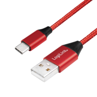 USB 2.0 C  USB-A 0.30m LogiLink Rood