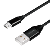 USB 2.0 A  Micro B 1.00m LogiLink Zwart