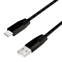 USB 2.0 C  USB-A 1.00m LogiLink Zwart + meetlint