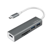 LogiLink 3 Port, USB-C --> USB-A 3.0 + cardreader