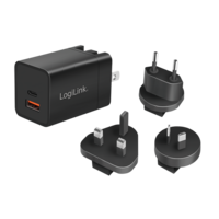 LogiLink Universele Reisadapter 1xUSB-C 30W+1xUSB-A 30W