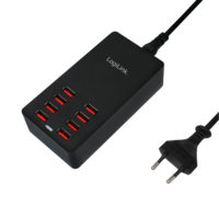 100V-240V 8xUSB 8000mA LogiLink Zwart