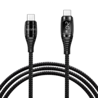 USB 2.0 C  USB-C 1.00m LogiLink Zwart, OLED display