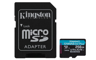 SDXC Card Micro 256GB Kingston U3 V30 A2 Canvas Go! Plus