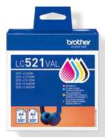 Brother LC-521VAL Value Pack 4x 500 pagina´s (Origineel)